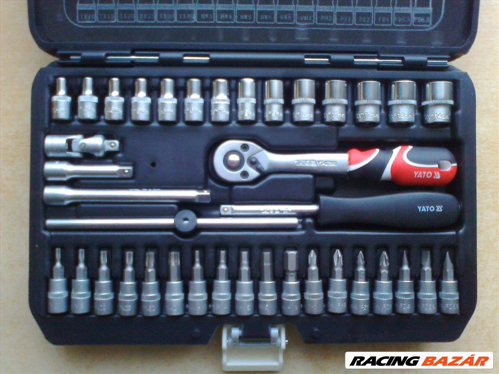 Dugókulcs készlet 38 db-os 1/4" Cr-V 2. kép