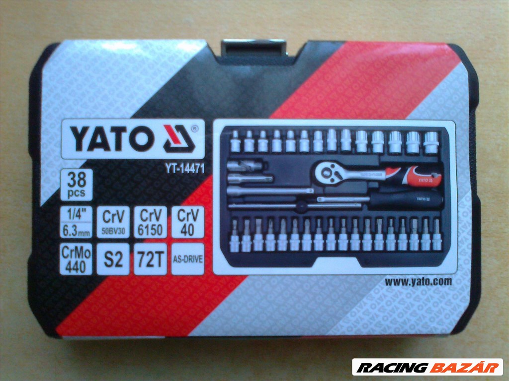Dugókulcs készlet 38 db-os 1/4" Cr-V 1. kép