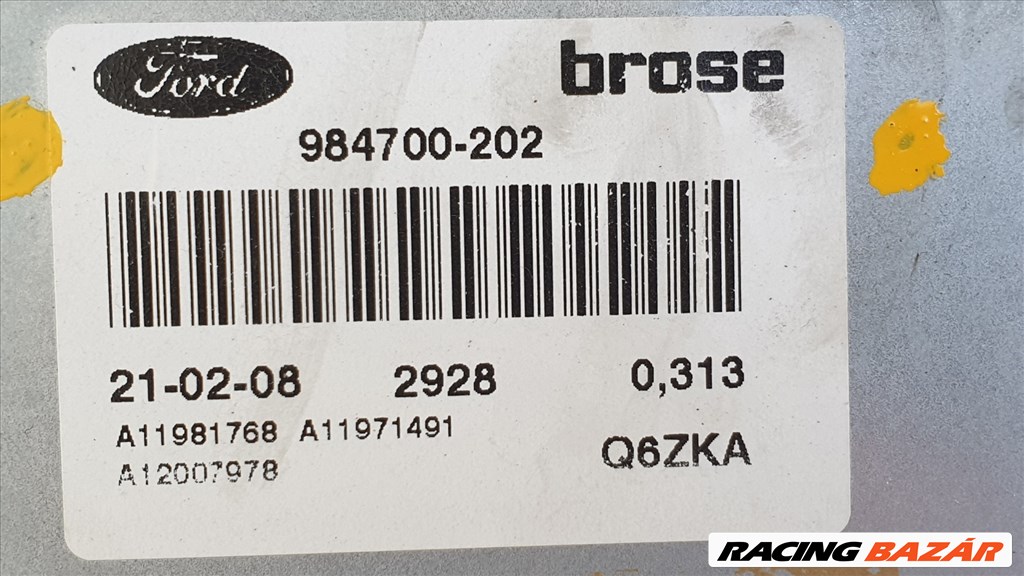 507319 Ford Focus 2, 2008, Jobb Első Ablakemelő Szerkezet Motorral, 984700-202 7. kép
