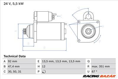 BOSCH 0 986 025 450 - önindító RENAULT TRUCKS VOLVO