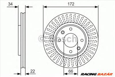 BOSCH 0 986 479 R63 - féktárcsa CITROËN DS IRAN KHODRO (IKCO) OPEL PEUGEOT VAUXHALL