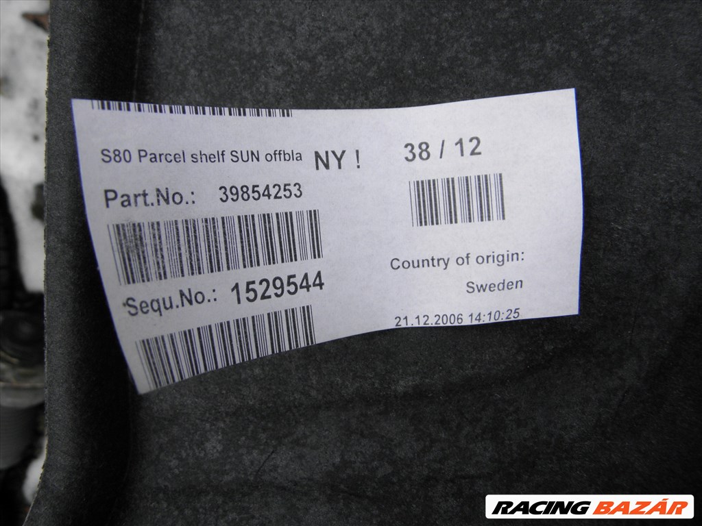 Volvo S80 2006-tól kalaptartó árnyékoló rolóval 39854253 4. kép