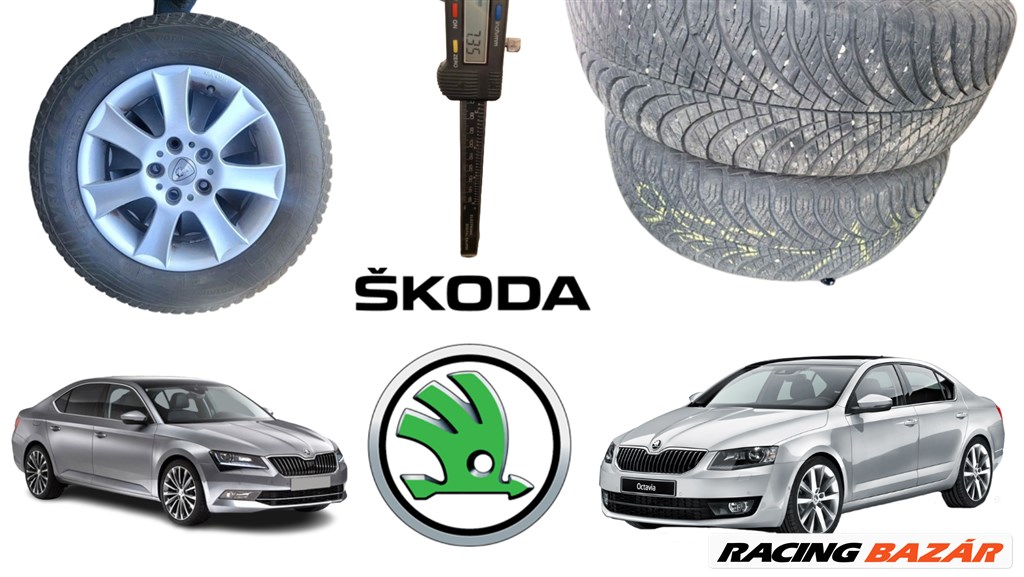  Skoda négyévszakos alufelni garnitúra 6JX15 ET45, 5x116 lyukosztással 1. kép