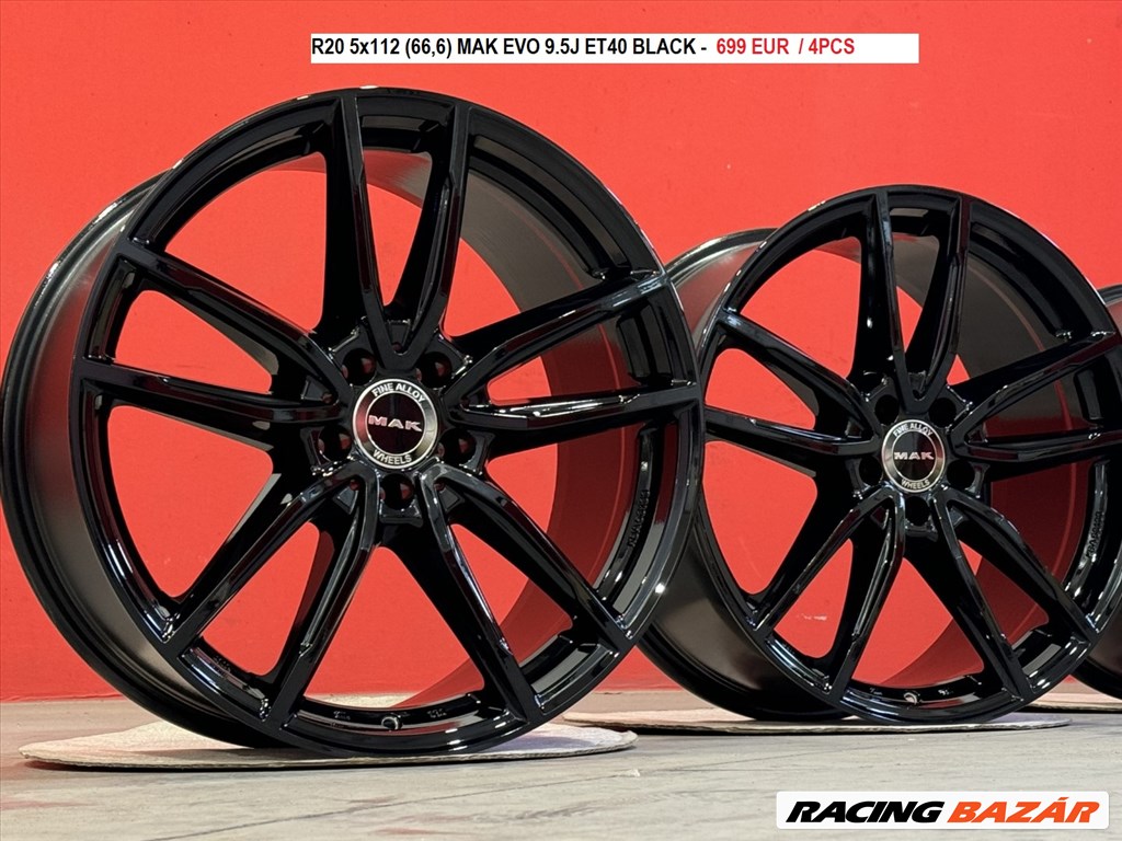 R20 5x112 (66,6) MAK EVO 9.5J ET40 BLACK  felnik alufelnik 20" 20col 1. kép