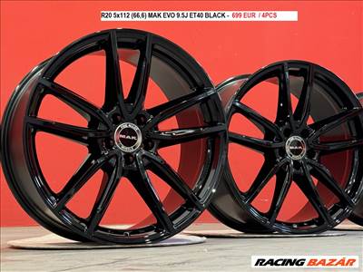 R20 5x112 (66,6) MAK EVO 9.5J ET40 BLACK  felnik alufelnik 20" 20col