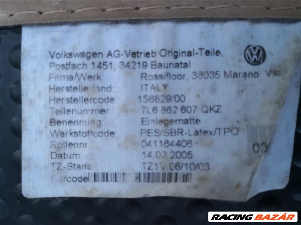 Volkswagen Touareg csomagtér szönyeg  7l6862607qkz 2. kép