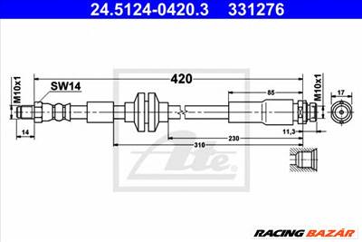 ATE 24.5124-0420.3 - fékcső FORD