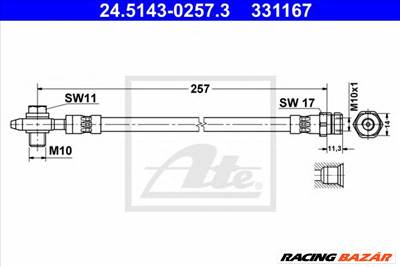 ATE 24.5143-0257.3 - fékcső AUDI SEAT VW