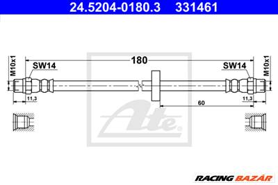 ATE 24.5204-0180.3 - fékcső AUDI VW