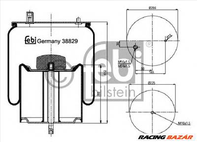 FEBI BILSTEIN 38829 - Légrugó rugótömb RENAULT TRUCKS VOLVO