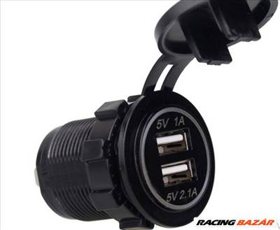 USB aljzat, dupla, fedéllel