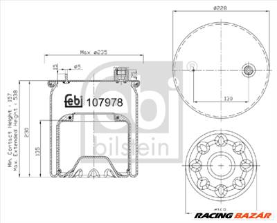 FEBI BILSTEIN 107978 - Légrugó rugótömb MERCEDES-BENZ