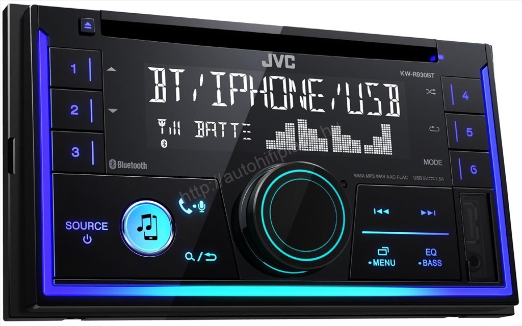 JVC KW-R930BT autórádió, fejegység 2din Bluetooth kihangosító CD/USB 1. kép