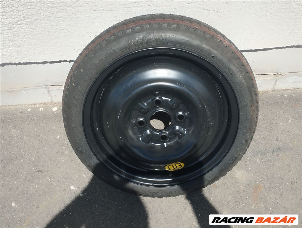  4x100 lyukosztású 14" új Gyári Toyota lemezfelni 115/70 R14 Bridgestone nyári gumi 2. kép