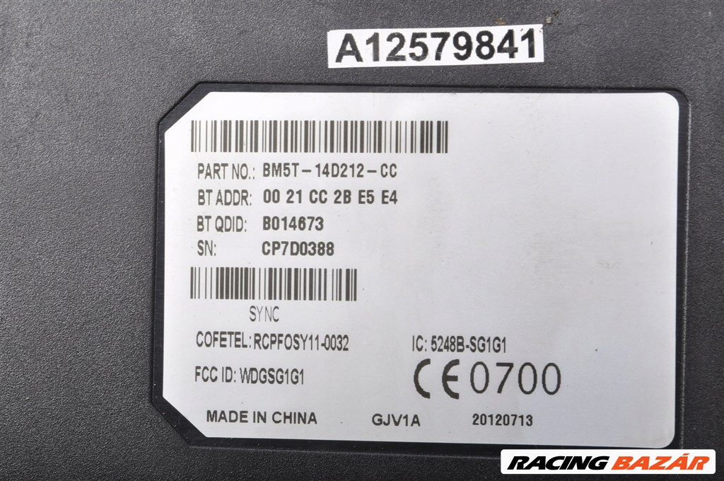 Ford B-Max Mk1 Bluetooth modul bm5t14d212cc 2. kép