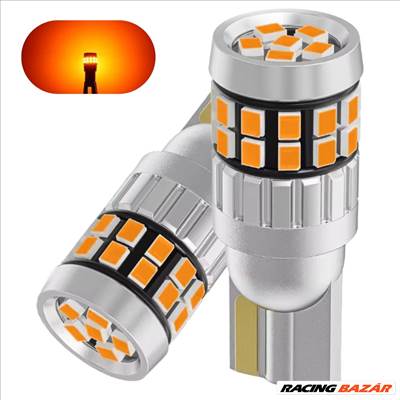 W5W WY5W T10 CANBUS borostyán sárga - narancssárga LED index - irányjelző izzó égő 12V 2db-os készlet ✔️