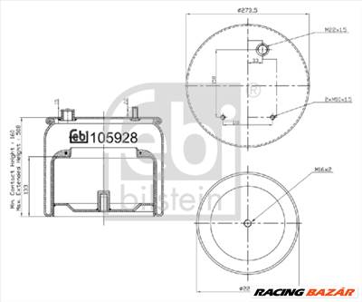 FEBI BILSTEIN 105928 - Légrugó rugótömb DAF