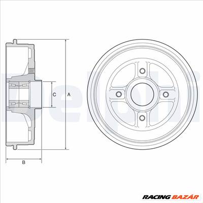 DELPHI BFR624 - fékdob DACIA RENAULT