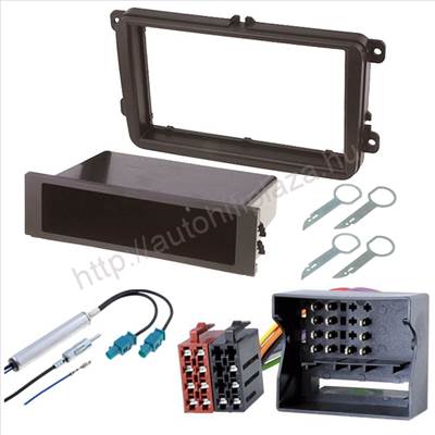 Volkswagen Golf VI 2008->, Seat Leon 2010->, Skoda Fabia II 2007-> 2/1DIN Autórádió beépítő szett
