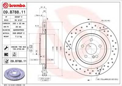 BREMBO 09.B788.11 - féktárcsa MERCEDES-BENZ