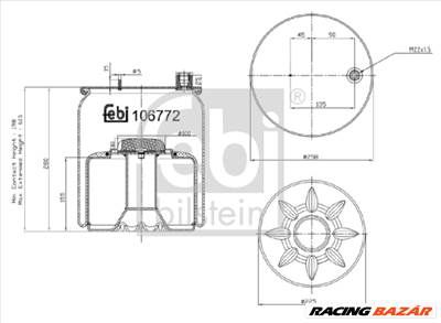 FEBI BILSTEIN 106772 - Légrugó rugótömb MERCEDES-BENZ