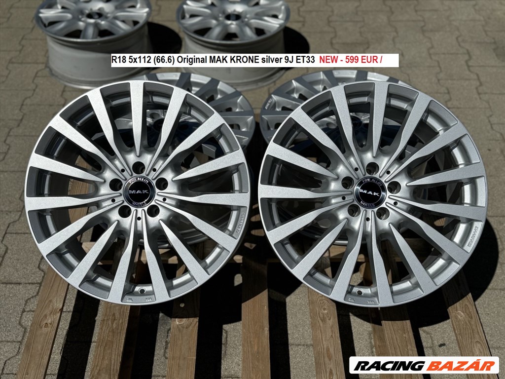 R18 5x112 (66.6) Original MAK KRONE silver 9J ET33  új alufelnik felnik 9x18 18"  1. kép