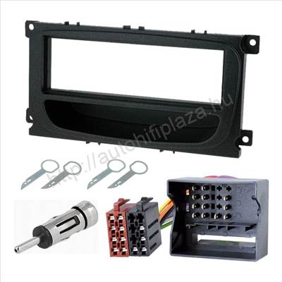 Ford Focus, C-Max, Mondeo, S-Max, Galaxy 2007-> Fekete Autórádió beépítő keret