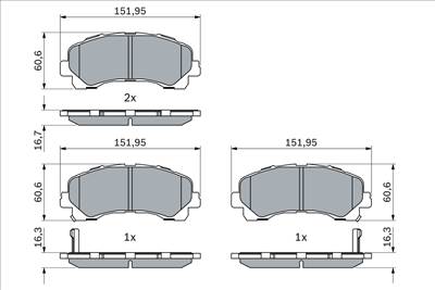 BOSCH 0 986 424 916 - fékbetétkészlet, tárcsafék CHEVROLET ISUZU