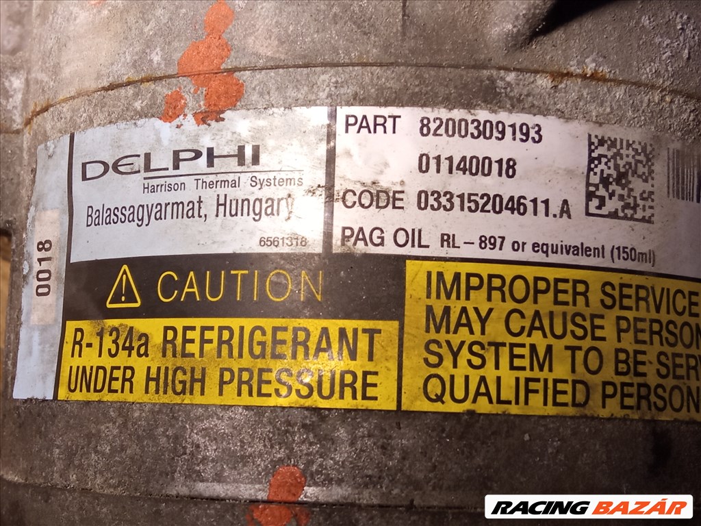 Renault 1.9 DCI Delphi 0018 Klímakompresszor 8200309193 2. kép