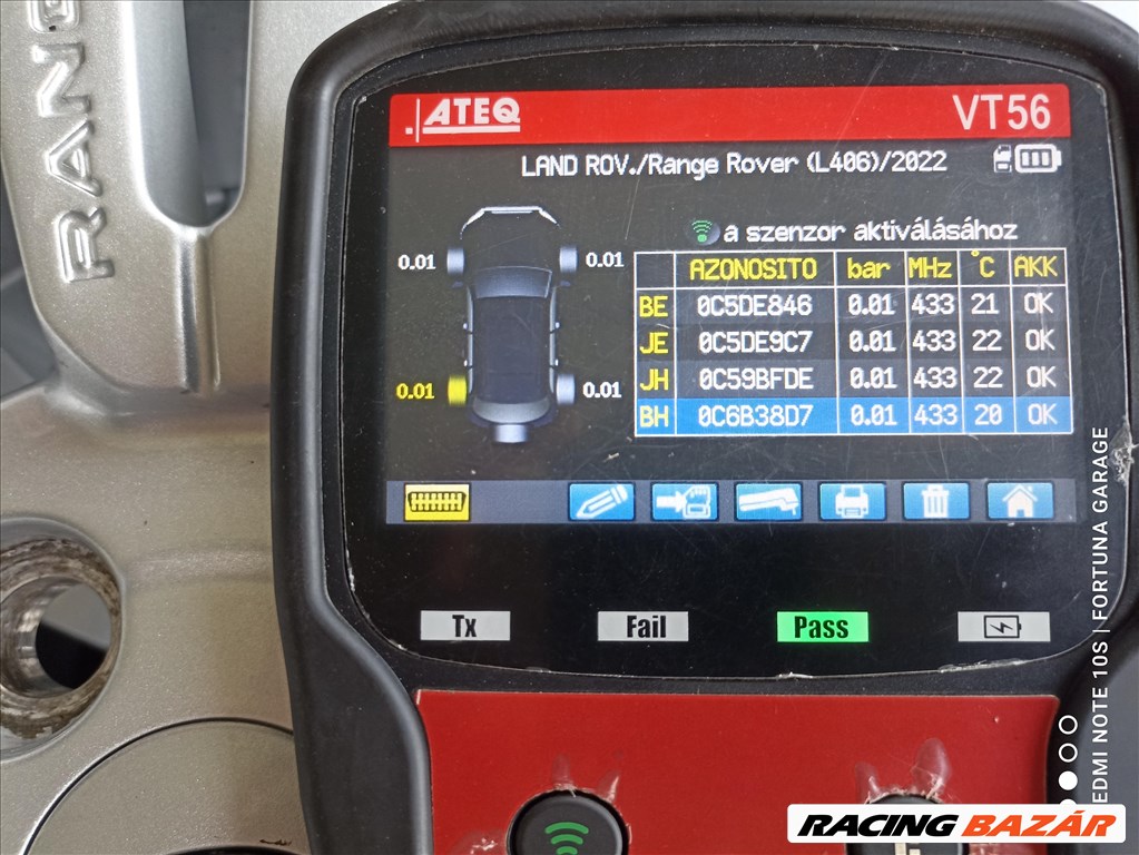 5x120 20" Land Rover újszerű alufelni garnitúra + TPMS (R) 10. kép