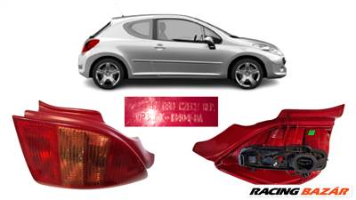 Citroen C2 jobb hátsó lámpa, kis sérülés a hátoldalán 79998d vp36kx13404