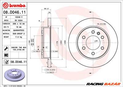 BREMBO 08.D046.11 - féktárcsa MERCEDES-BENZ