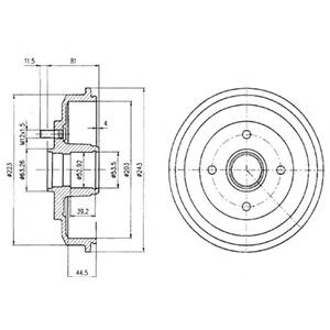 DELPHI BF402 - fékdob FORD 1. kép