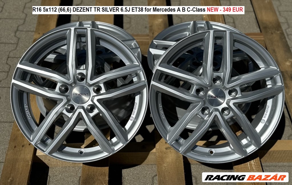 R16 5x112 (66,6) DEZENT TR SILVER 6.5J ET38 for Mercedes A B C-Class  új felnik 1. kép