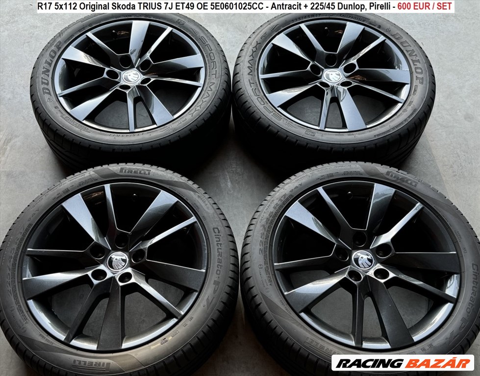 R17 5x112 Original Skoda TRIUS 7J ET49 + 225/45 Dunlop, Pirelli  1. kép