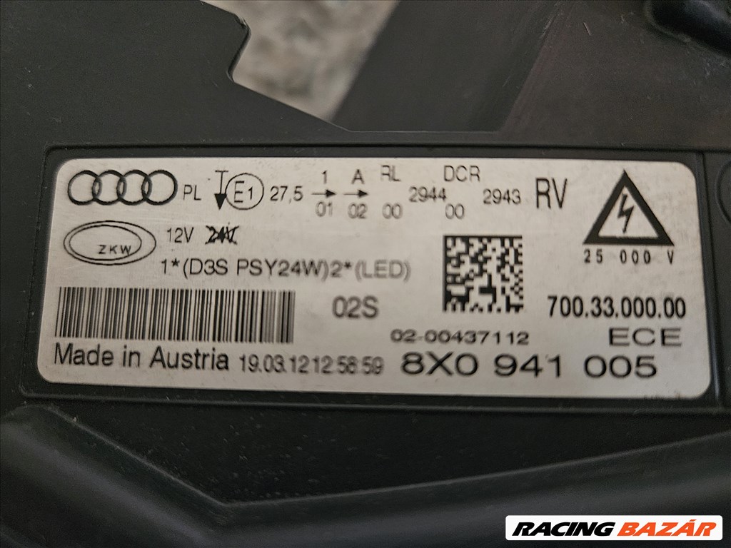 Audi A1 bal Első bi xenon fényszóró  8x0941005 3. kép