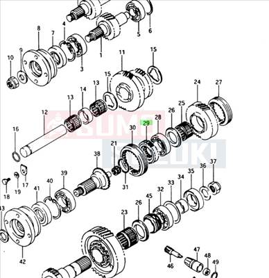 Suzuki Samurai osztomű fogaskerék első 29231-80050
