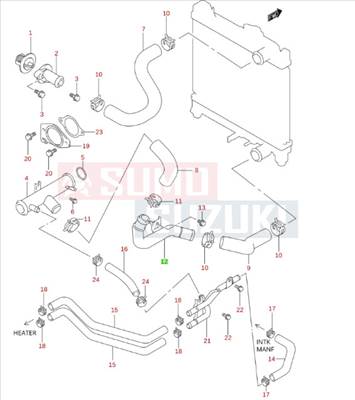 Suzuki Jimny Santana fém hűtővízcső 17860-81A00