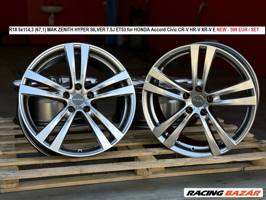 HONDA Accord Civic CR-V HR-V XR-V E  új alufelnik 18" R18 5x114,3  1. kép