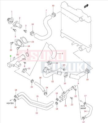 Suzuki Jimny Santana fém hűtővízcső 17550-81A00