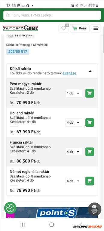  205/5517" új Michelin nyári gumi gumi 11. kép