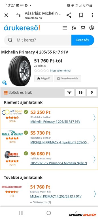  205/5517" új Michelin nyári gumi gumi 12. kép