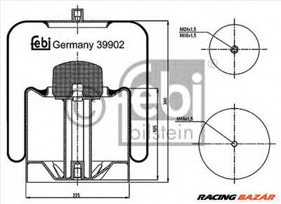 FEBI BILSTEIN 39902 - Légrugó rugótömb MERCEDES-BENZ