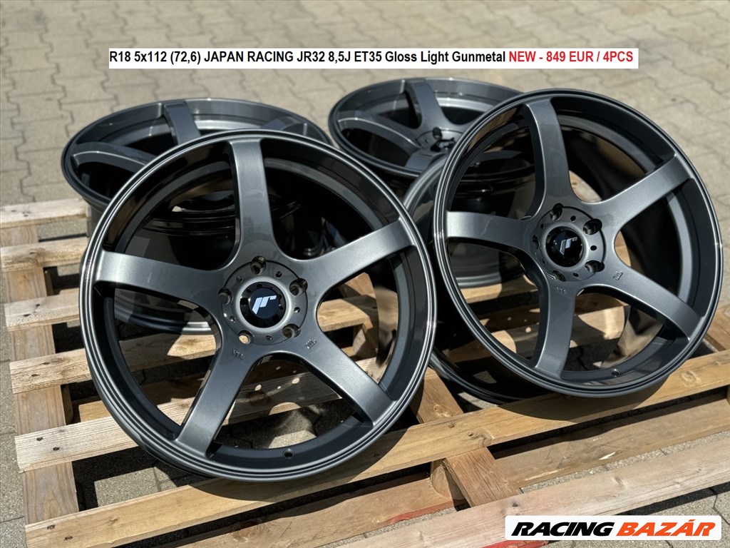 R18 5x112 (72,6) JAPAN RACING JR32 8,5J ET35 Gloss Light Gunmetal NEW - 849 EUR / SET 1. kép