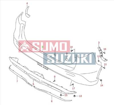 Suzuki Vitara 2018-tól Hátsó lökhárító fekete, 71811-54P01-N49