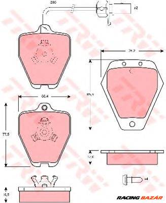 TRW GDB1451 - fékbetét AUDI