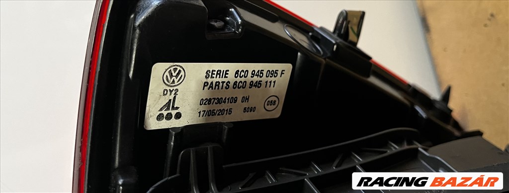 Volkswagen Polo V 6C 6R bal hátsó lámpa 6c0945095f 4. kép
