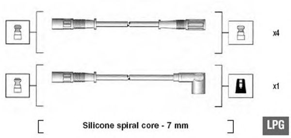 MAGNETI MARELLI 941095610601 - gyújtókábel szett FIAT 1. kép