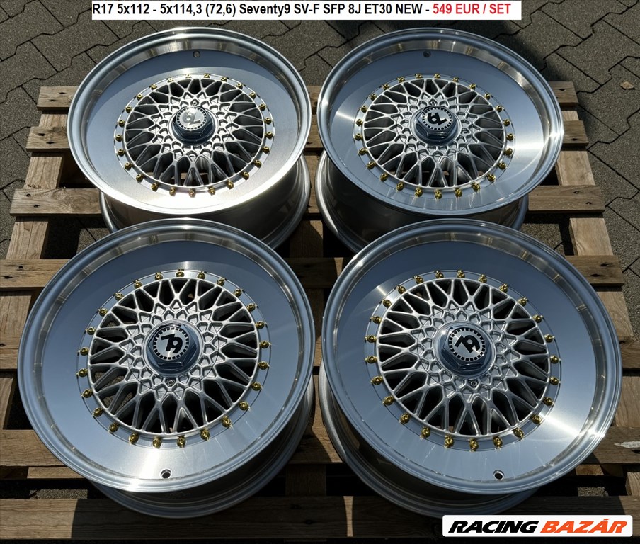 R17 5x112 - 5x114,3 (72,6) Seventy9 SV-F SFP 8J ET30 új alufelni szett 8x17 17"  1. kép