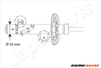 JAPANPARTS MM-01130 - lengéscsillapító PEUGEOT